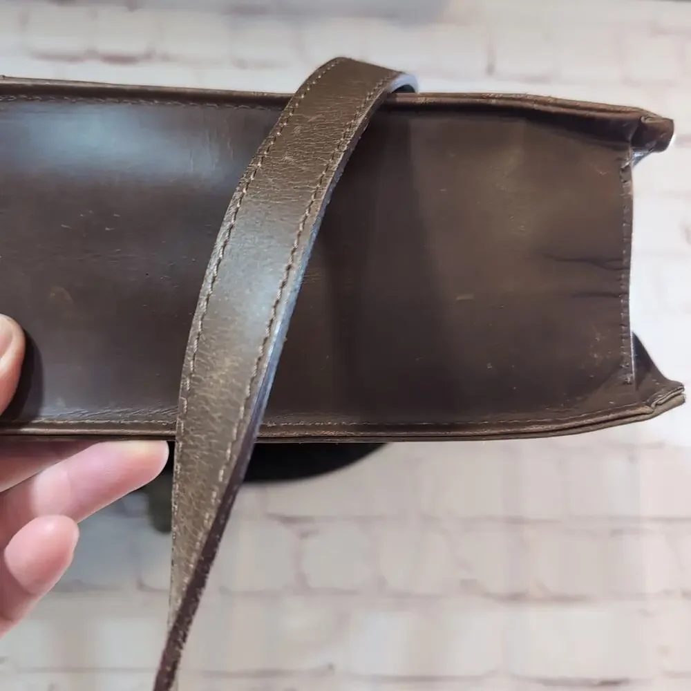 The Leather Farm Buffalo Leather Briefcase Organizer Messenger Bag Magnetic Flap